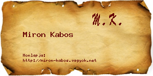 Miron Kabos névjegykártya